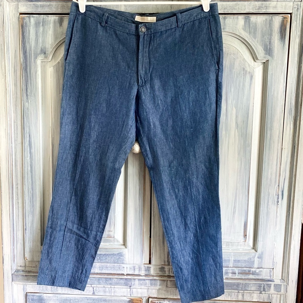 ZARA BASIC DENIM COUTURE ANKLE TROUSER